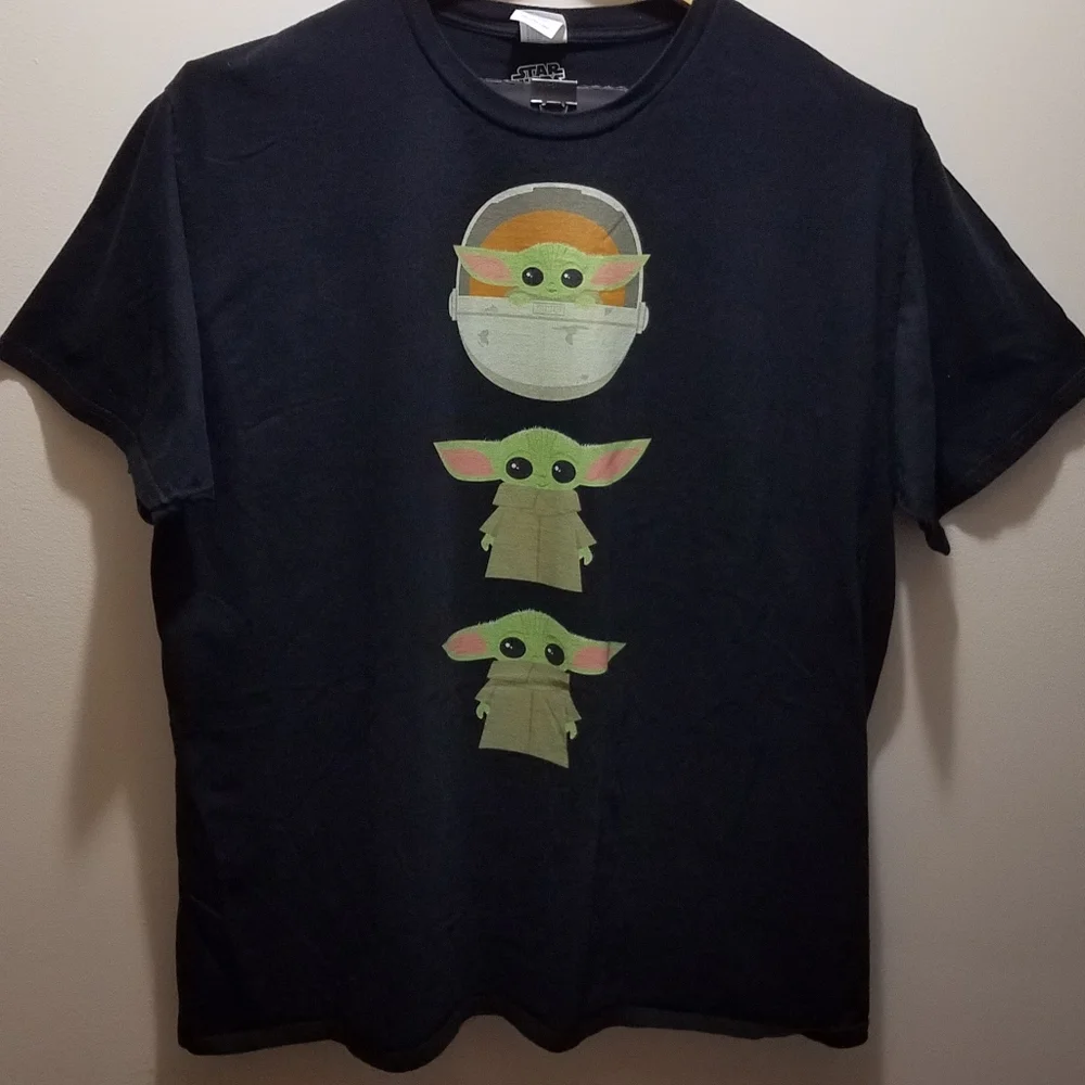 Star Wars Men's 2XL Grogu Black Baby Yoda Mandalorian Disney Shirt - Picture 7 of 7